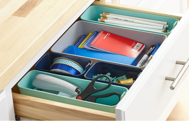 junk drawer organization with dividers