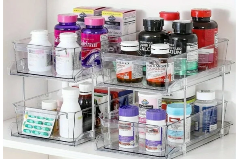 medicine cabinet organization bins